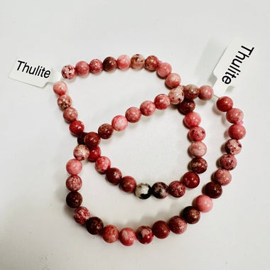 Thulite Round Crystal Bracelet 6mm - Ai NeGifts & Crystals