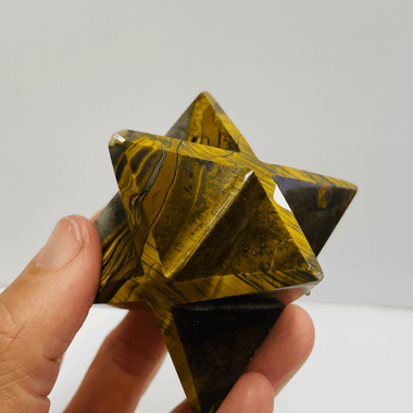 Tiger Eye Merkaba Star / Star Tetrahedron 247 grams| Abundance and Protection - Ai NeGifts & Crystals