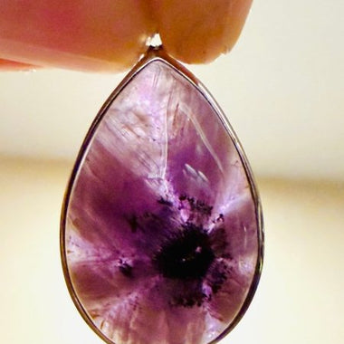 Very Rare!! Stunning Traphiche Amethyst Pendant in 925 Silver 25mm x15mm - Ai Ne