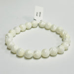White Shell Elastic Bracelet 9mm - Ai NeJewellery
