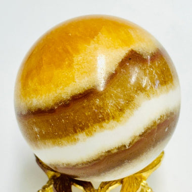 Yellow Calcite Crystals Sphere 6cm - Ai Ne