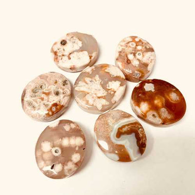 Cherry Blossom Agate Crystal Gemstone Palm Stone | Embrace Beauty and Inner Harmony app.5cm - Ai NeDefault Category