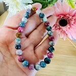 Blue Red Tourmaline Grade "AAA" Gemstone Bracelet size 7mm - Ai NeJewellery