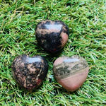 Genuine Rhodonite Gemstone Crystal Love Heart 3cm - Ai Ne