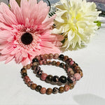 Genuine Crystal Gemstone Rhodonite Bracelet