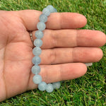 "AAA" Aquamarine Crystal Bracelet 8mm - Ai Ne