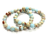Ocean Sediment Jasper Round Gemstone Crystal Bracelet - Ai NeJewellery
