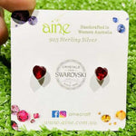 925 Sterling Silver Swarovski Crystal Stud Earrings Love Heart 6mm - Ai NeDefault Category