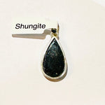 Authentic Shungite 925 Sterling silver Crystal Pendant Drop Shape - Ai Ne