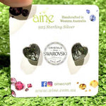 925 Sterling Silver Swarovski Crystal Stud Earrings Love Heart 10mm - Ai NeDefault Category