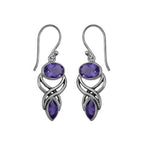 Amethyst Flower Oval Marquis Gems 925 Silver Earring | Healing and Well Being - Ai NeDefault Category