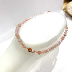 Cherry Blossom Agate Crystal Gemstone Anklet -Size Round 4mm - Ai NeJewellery