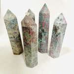 Authentic RUBY KYANITE FUCHSITE MIX Crystal Points/Tower 8-9cm | Embrace the Harmonious Blend of Healing Energies - Ai NeDefault Category