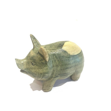 Hand Carved Hibiscus Wood - Standing Pig - Ai Ne