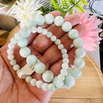 Green Angelite Crystal Round Bracelet - 10mm | Soothing and Healing Bracelet - Ai NeDefault Category