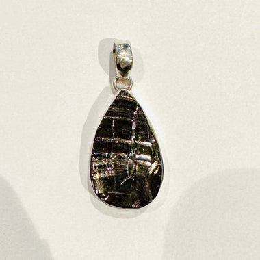 Authentic Shungite 925 Sterling silver Crystal Pendant Drop Shape - Ai Ne