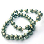 Fool's Gold Pyrite Gemstone / Swarovski Crystals Bracelet size 8mm - Ai NeJewellery