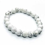 Howlite Gemstone / Swarovski Crystals Bracelet size 8mm - Ai NeJewellery