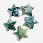Handmade Carving Moss Agate Star Shape 6-7cm - Ai Ne