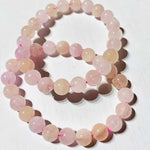 RARE - Genuine Pink Morganite Precious Stone Crystal Bracelet 8mm - Ai NeJewellery