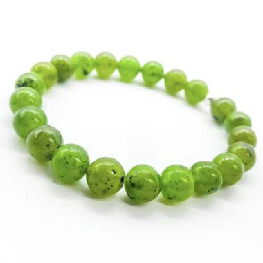 Canadian Jade Gemstone / Swarovski Crystals Bracelet size 8mm - Ai NeJewellery