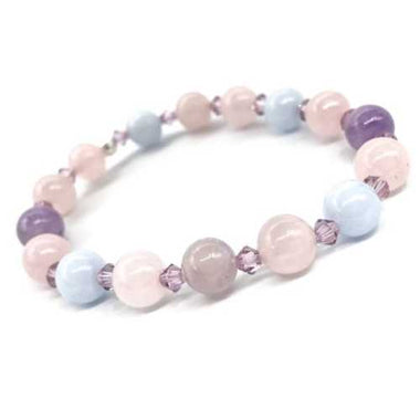 Dream Quartz Gemstone / Swarovski Crystals Bracelet size 8mm - Ai NeJewellery