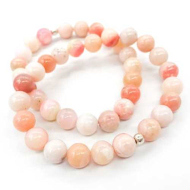Pink Opal Gemstone / Swarovski Crystals Bracelet size 8mm - Ai NeJewellery