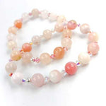 Pink Opal Gemstone / Swarovski Crystals Bracelet size 8mm - Ai NeJewellery