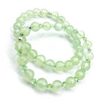 Grape stone (Phrenite) Gemstone / Swarovski Crystals Bracelet size 8mm - Ai NeJewellery