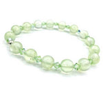 Grape stone (Phrenite) Gemstone / Swarovski Crystals Bracelet size 8mm - Ai NeJewellery