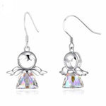 925 Sterling silver Swarovski Earrings Angels Crystal AB - Ai NeDefault Category