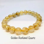 Golden Rutilated Quartz Gemstone Bracelet size 8mm - Ai Ne