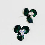 925 Sterling silver Swarovski Stud Earrings Trillium Multi colour - Ai NeDefault Category
