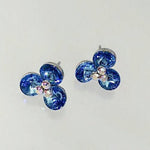 925 Sterling silver Swarovski Stud Earrings Trillium Multi colour - Ai NeDefault Category