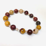 Mookaite Jasper Gemstone / Swarovski Crystals Bracelet size 8mm - Ai NeJewellery