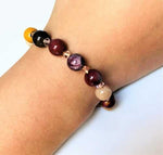 Mookaite Jasper Gemstone / Swarovski Crystals Bracelet size 8mm - Ai NeJewellery