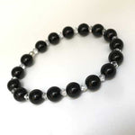 Black Onyx / Swarovski Crystals Bracelet size 8mm - Ai NeJewellery