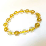 Golden Rutilated Quartz / Swarovski Crystals Bracelet size 8mm - Ai NeJewellery