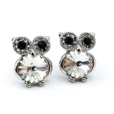 925 Sterling Silver Swarovski Crystal Owl Earrings Multi colour - Ai NeDefault Category
