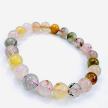 Genuine Coloured Rutilated Quartz High Grade Crystal Gemstone Bracelet size 8mm - Ai Ne