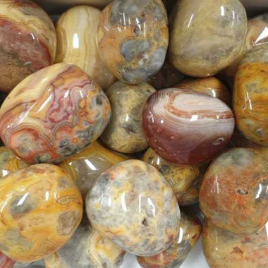 Genuine Crazy Lace Agate Gemstone Crystal Tumble 2pcs - Ai Ne