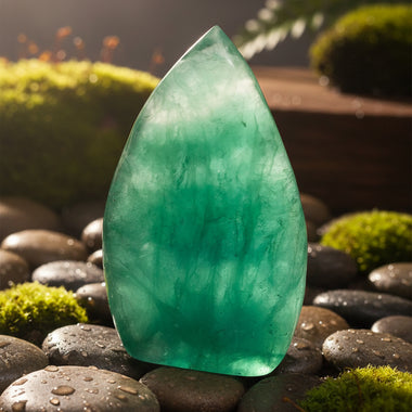 Green fluorite flame / Free form 10.5cm - Ai Ne