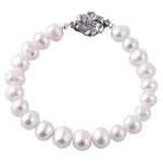 Grade A Cultured White Pearls wih Platinum Plated Clasp - Ai Ne