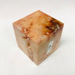 Pink Carnelian Crystal Cube - 6cm - Ai Ne