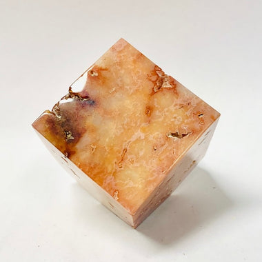 Pink Carnelian Crystal Cube - 6cm - Ai Ne