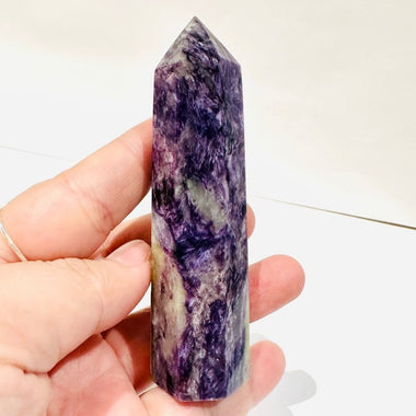 RARE! Russian Charoite Point / Tower 10 cm - Spiritual Transformation - Ai Ne