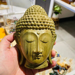SALE! Hand Carved Hibiscus Wood buddha's Head 13.5cm - Ai Ne