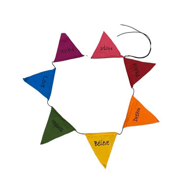 SALE! Positive Affirmations Rainbow Hanging Flag Banner Bunting Triangle - Ai Ne