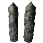 Shungite Crystal Dragon Carving Round Tower - 10cm - Ai Ne