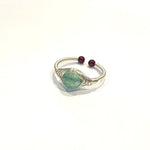 Silver Plated Wire Wrapped Crystal Rings - Ai Ne